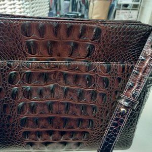 Brahmin Woven Carrie Crossbody Cocoa Purse